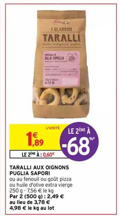 Taralli Aux Oignons Puglia Sapori Le 2ème à -68%