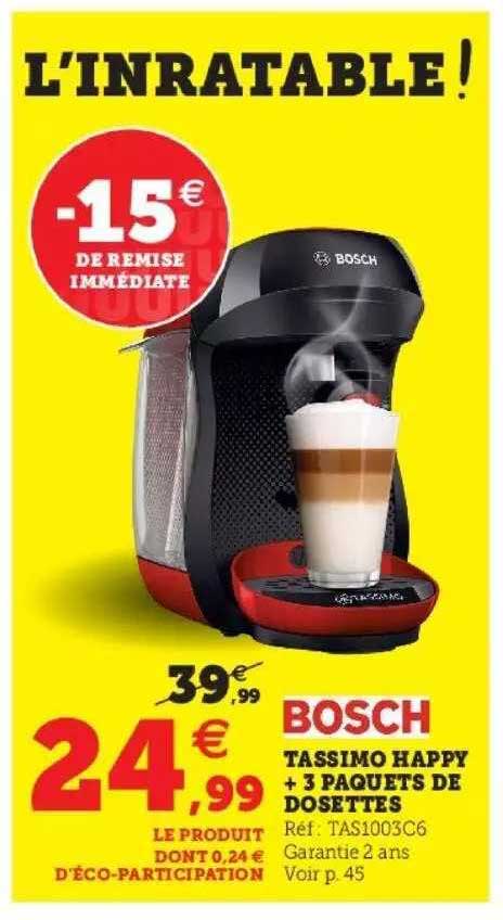 tassimo happy + 3 paquets de dosettes bosch