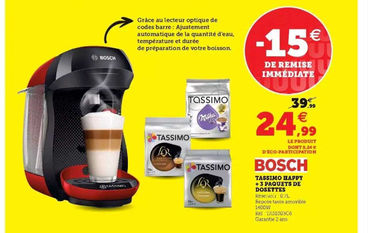 Tassimo Happy + 3 Paquets De Dosettes Bosch