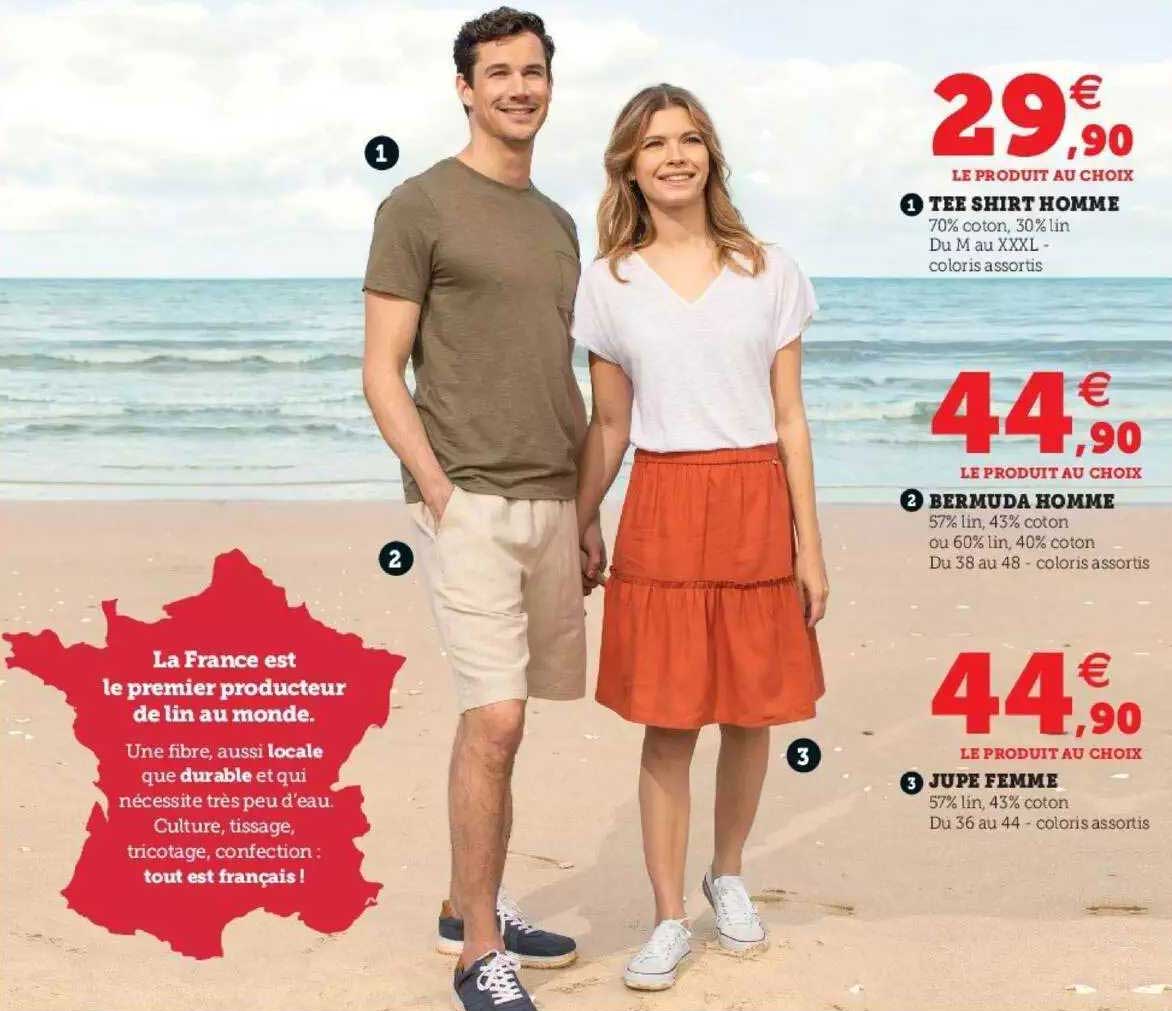 tee-shirt homme, bermuda homme, jupe femme