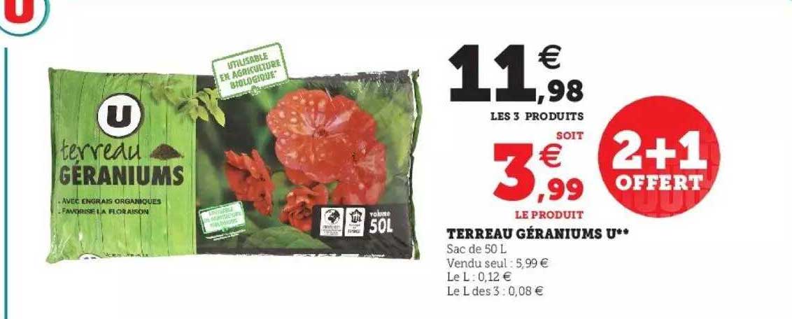 terreau géraniums u