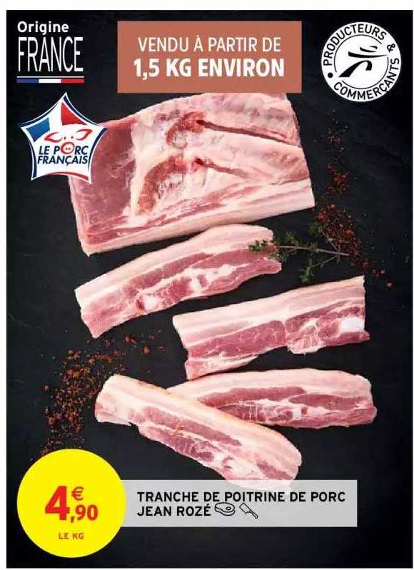 tranche de poitrine de porc jean rozé