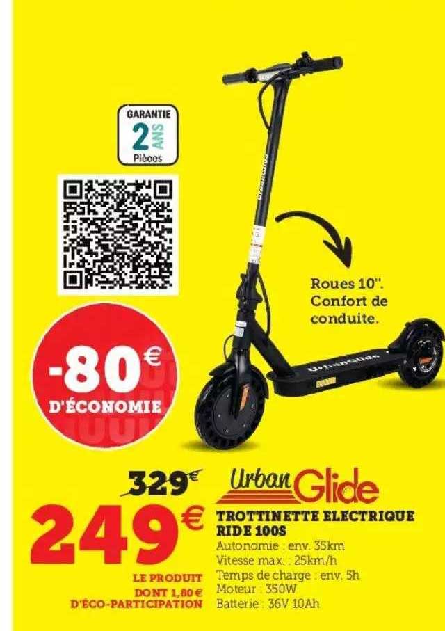 trottinette électrique ride 100s urban glide