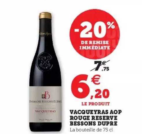 vacqueyras aop rouge réserve bessons dupré