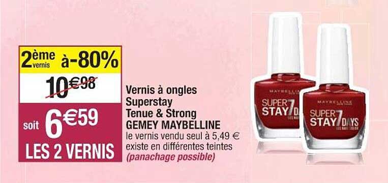 vernis à ongles superstay tenue & strong gemey maybelline