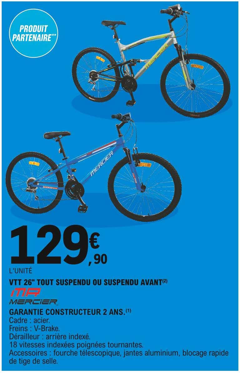 vtt 26" tout suspendu ou suspendu avant mercier