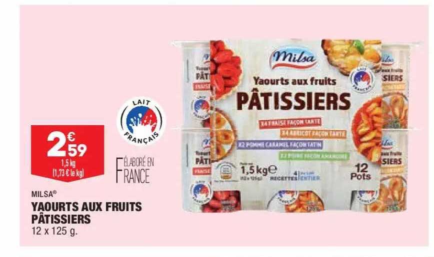 yaourts aux fruits pâtissiers milsa