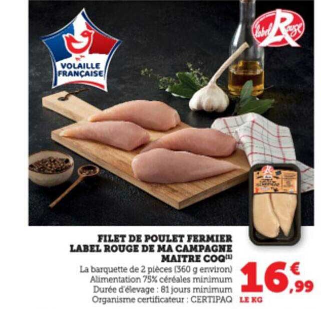 filet de poulet fermier label rouge de ma campagne maître coq