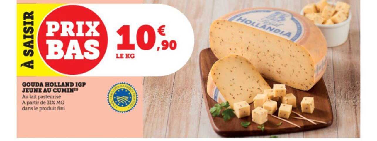 gouda holland igp jeune au cumin