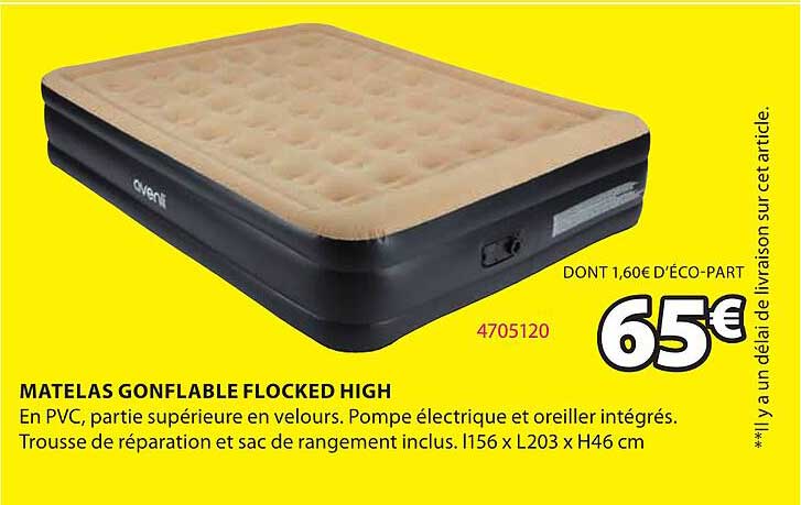 matelas gonflable flocked high