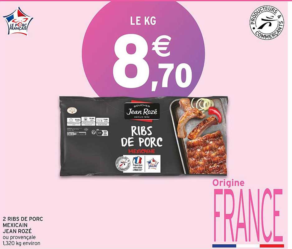 2 ribs de porc mexicain jean rozé