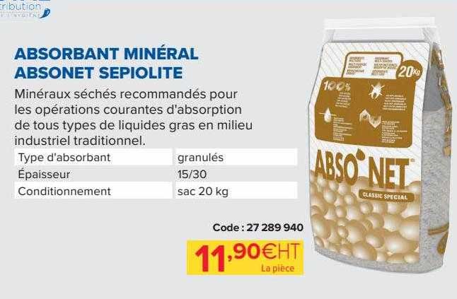absorbant minéral absonet sepiolite
