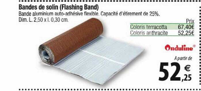bandes de solin (flashing band) onduline