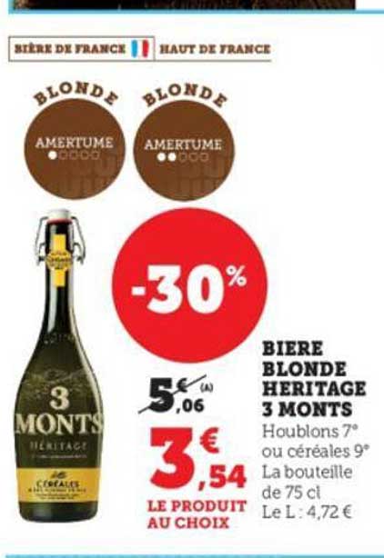 bière blonde héritage 3 monts