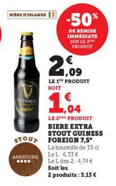 bière extra stout guiness foreign 7,5°