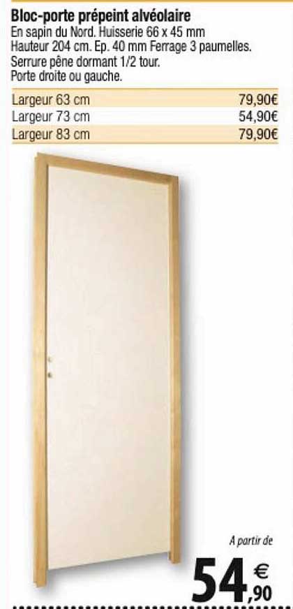 bloc-porte prépeint alvéolaire
