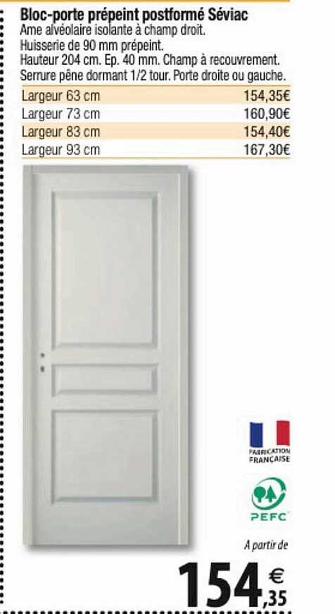 bloc-porte prépeint postformé séviac