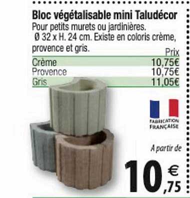 bloc végétalisable mini taludécor