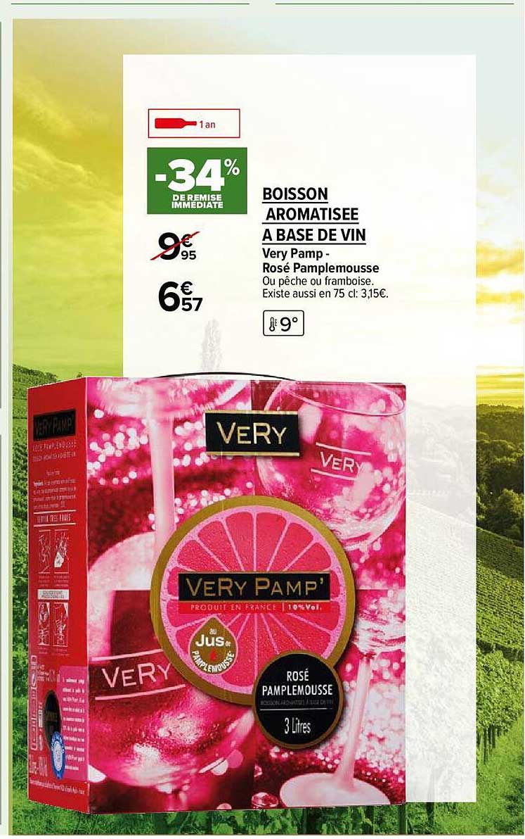 Boisson Aromatisée A Base De Vin Very Pamp - Rosé Pamplemousse
