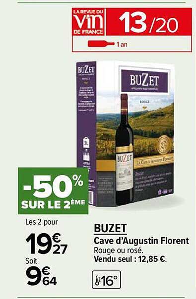 buzet cave d'augustin florent rouge ou rosé