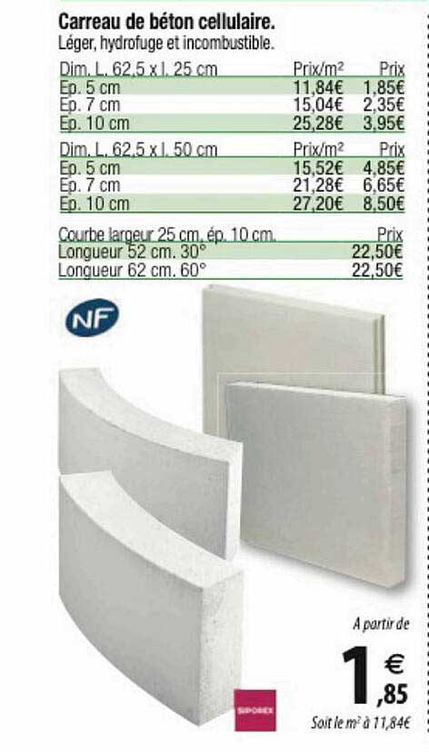 carreau de béton cellulaire