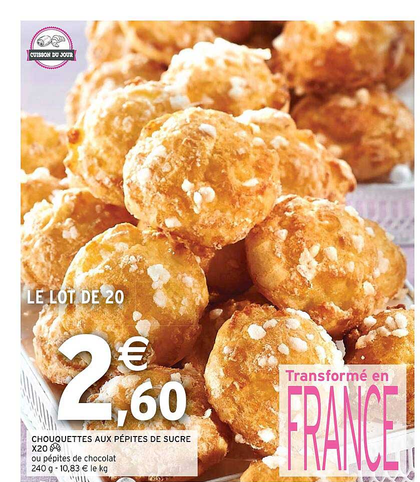 chouquettes au pépites de sucre x20