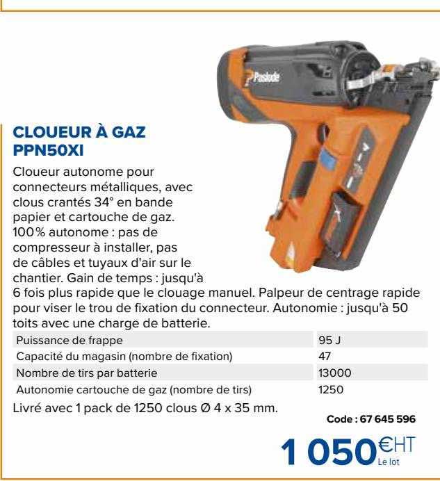 cloueur à gaz ppn50xi paslode