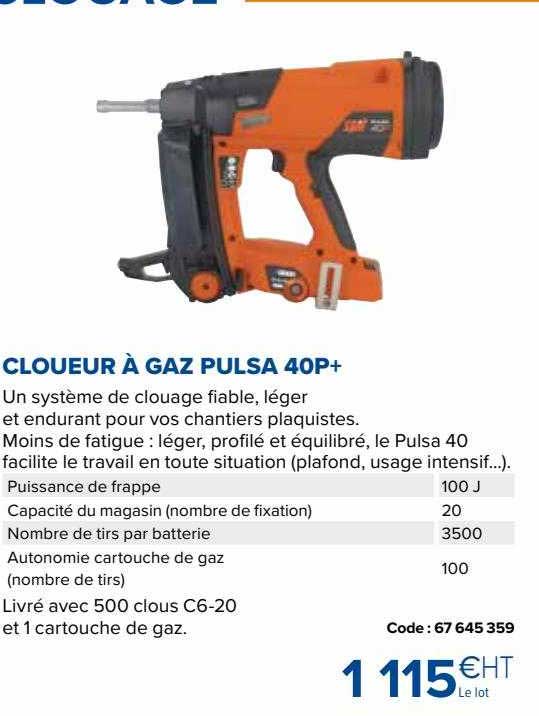 cloueur à gaz pulsa 40p+