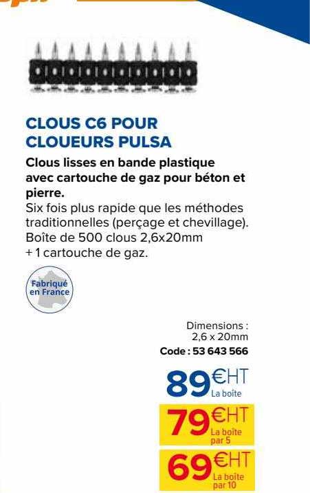 clous c6 pour  cloueurs pulsa