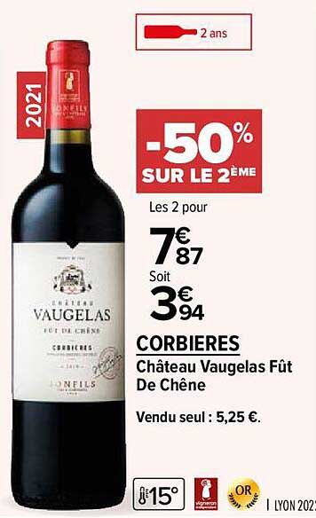 corbieres château vaugelas fût de chêne