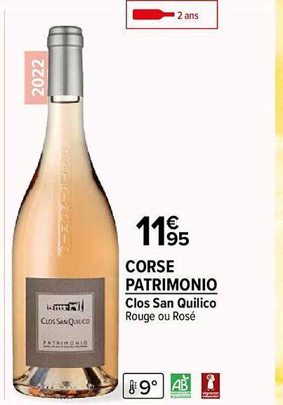 corse patrimonio clos san quilico rouge ou rosé