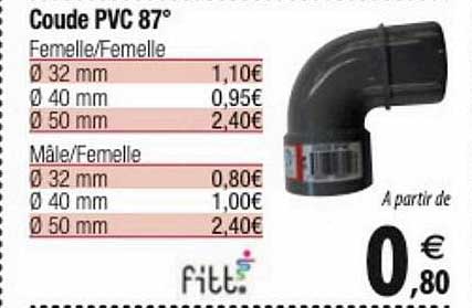 coude pvc 87°