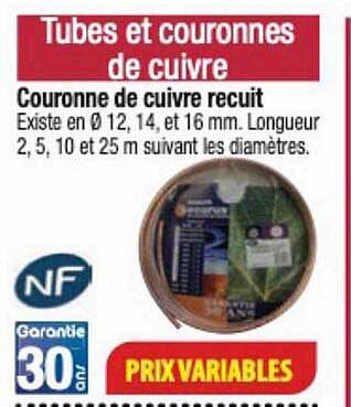 couronne de cuivre recuit