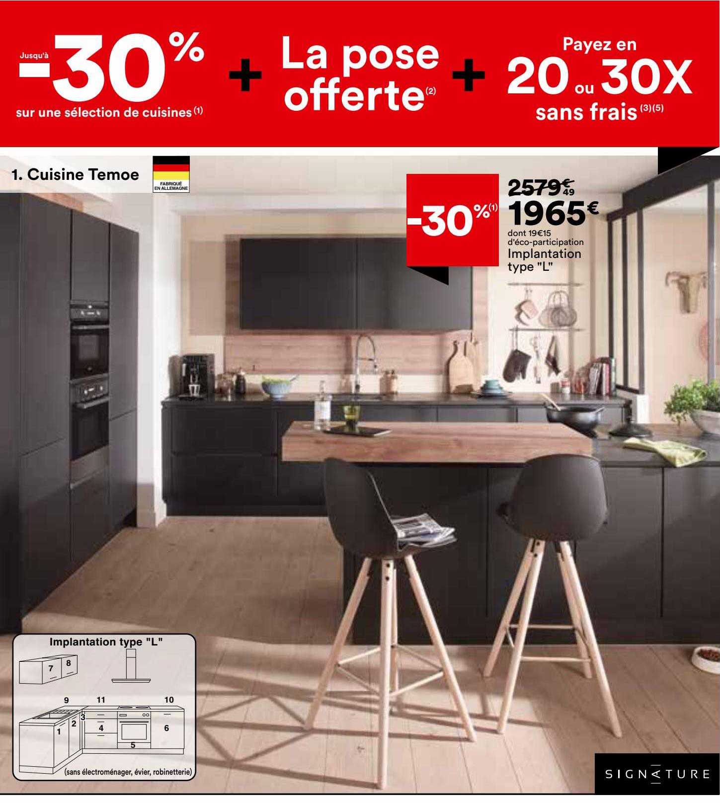cuisine temoe implantation type "l"