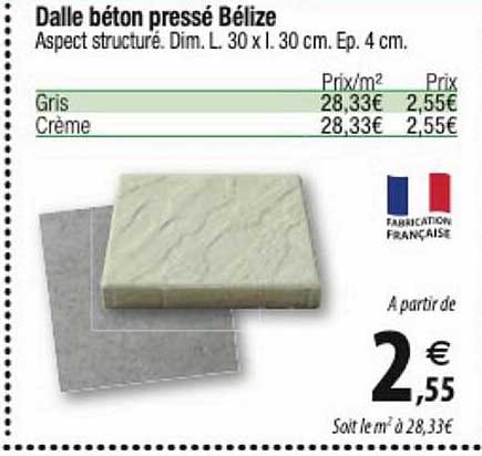 dalle béton pressé bélize