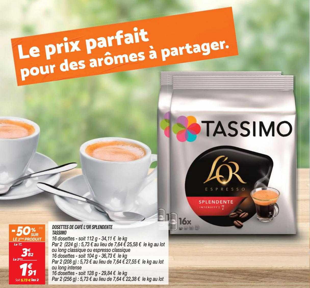 Dosettes De Café L'or  Splentente Tassimo