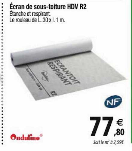 écran de sous-toiture hdv r2 onduline