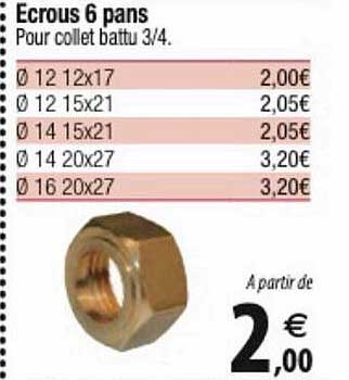 écrous 6 pans
