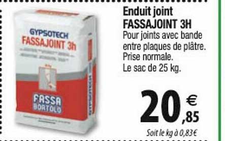 enduit joint fassajoint 3h gypsotech