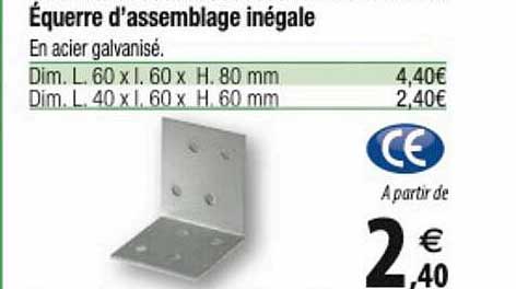 équerre d'assemblage inégale