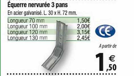équerre nervurée 3 pans