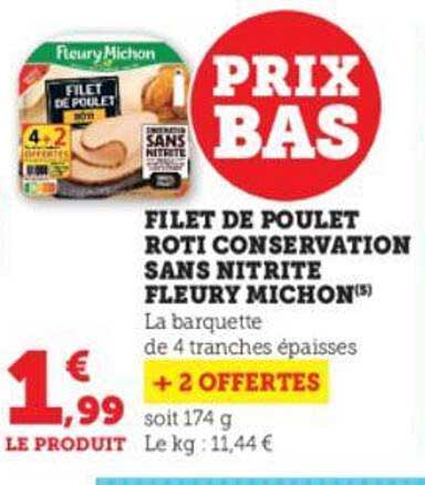filet de poulet roti conservation sans nitrite fleury michon