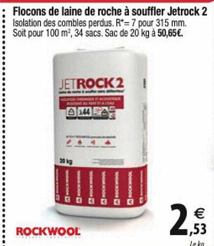 flocons de laine de roche à souffler jetrock 2 rockwool