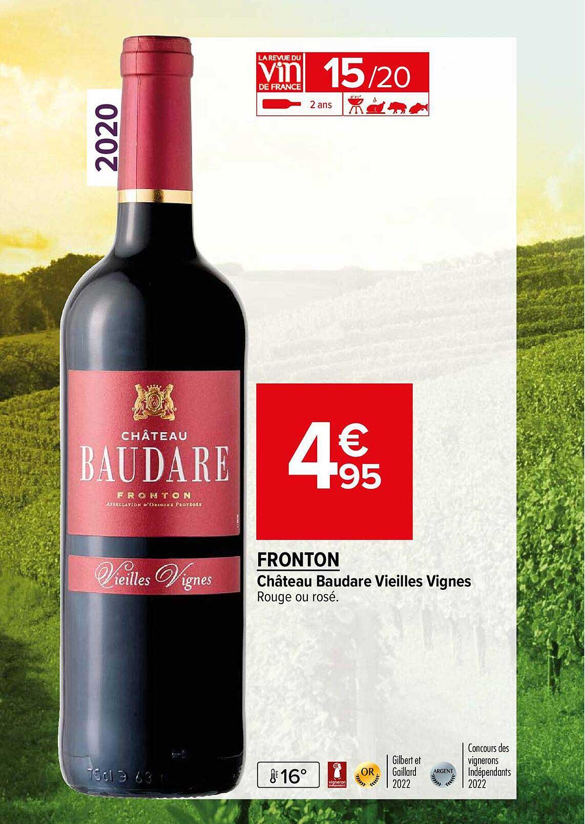 fronton château baudare vieilles vignes