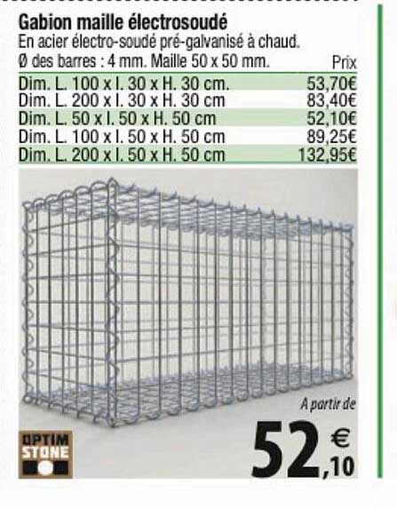 gabio maille électrosoudé optim stone