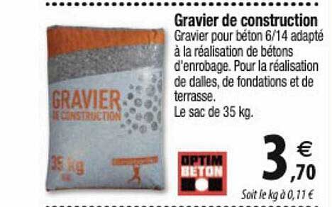 gravier de construction optim beton