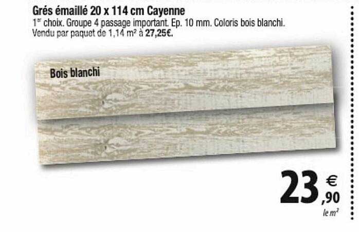 grés cérame 20 x 114 cm cayenne