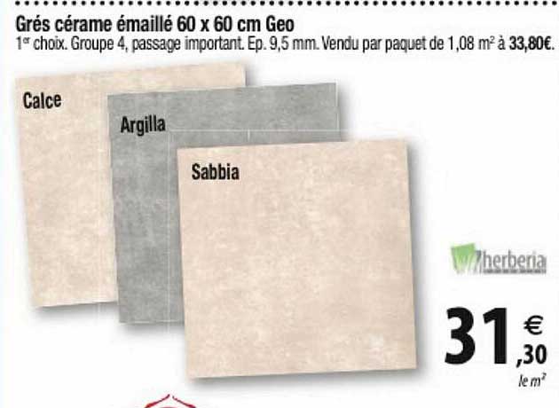 grés cérame émaillé 60 x 60 cm geo herberia