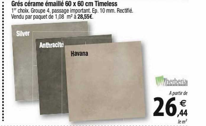 grés cérame émaillé 60 x 60 cm timeless herberia