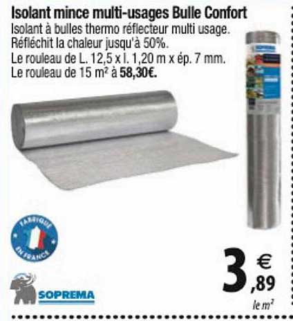 isolant mince multi-usages bulle confort soprema